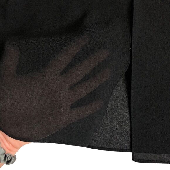 Adrianna Papell Evening Essentials Cardigan Womens Large Black Sheer Beaded Top - Picture 7 of 16